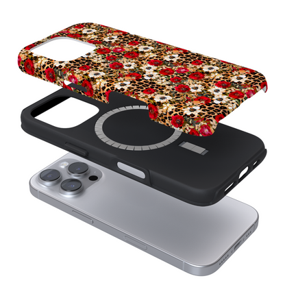 Tough MagSafe® Phone Case - Leopard Print Roses